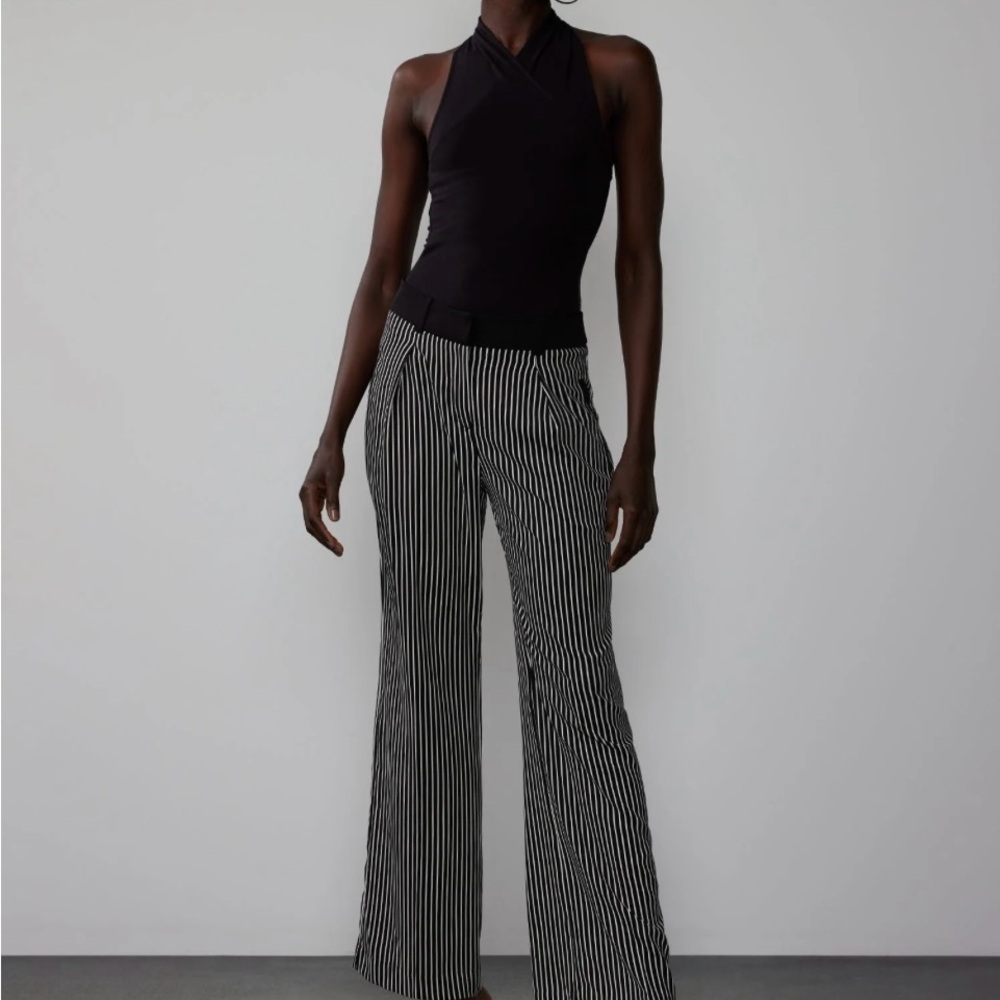 New York & Company Black and White Boot Cut Pants